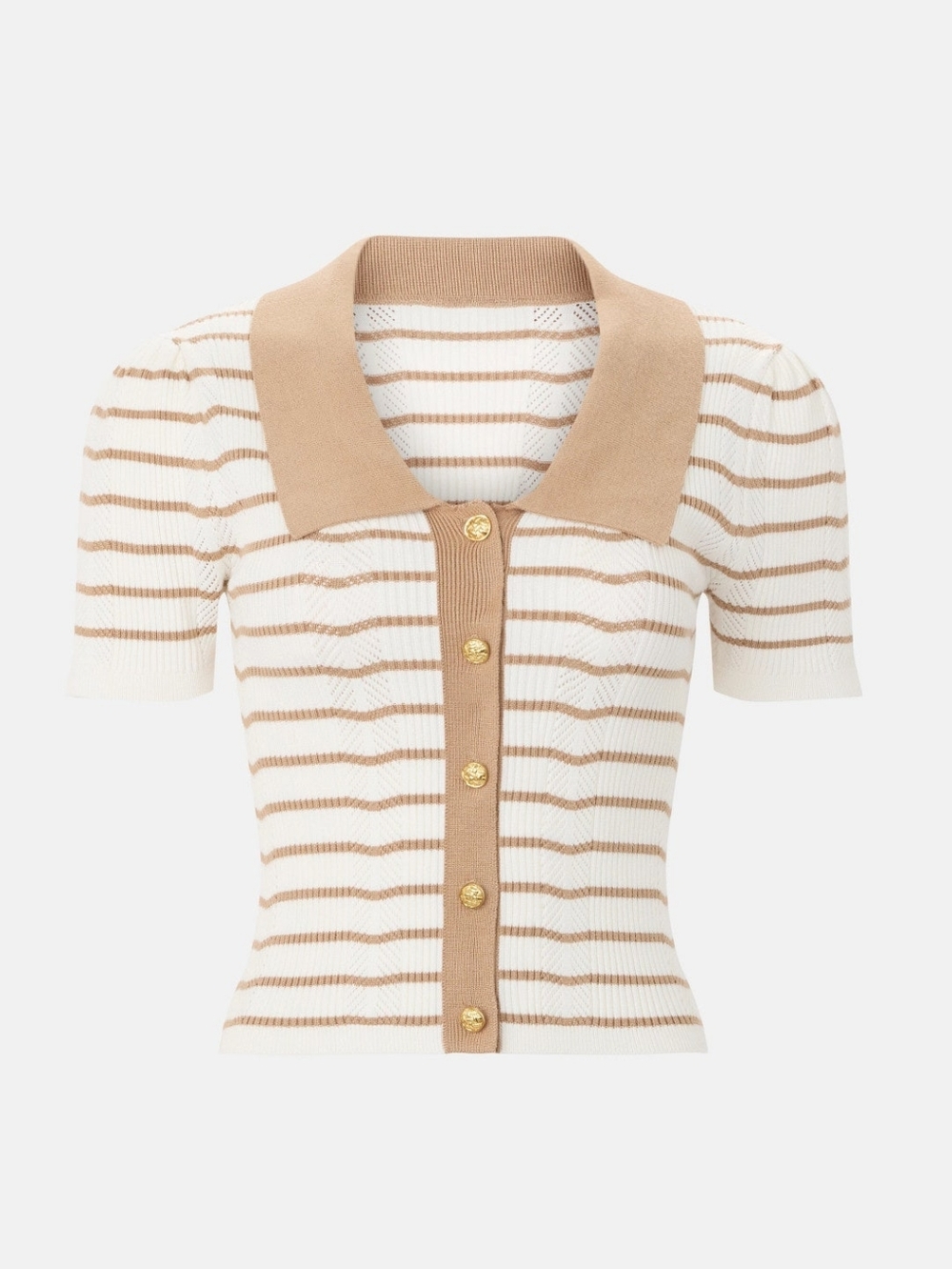 NVLT Short Sleeve Cardigan Sweater Tops Collared Size S